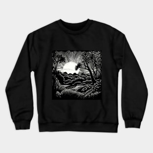 Linocut Vegetation Crewneck Sweatshirt